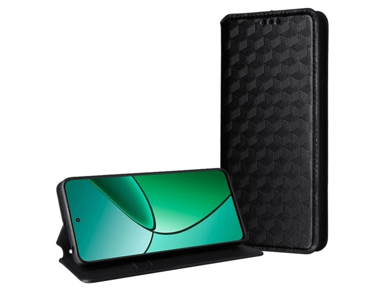 Gigapack Realme Note 50 Bőr hatású flip tok, fekete (GP-157284)
