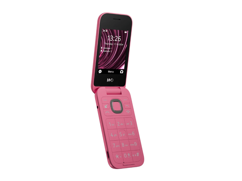 HMD 2660 Flip 4G Mobiltelefon, málnapiros (1GF033CPC1L04)
