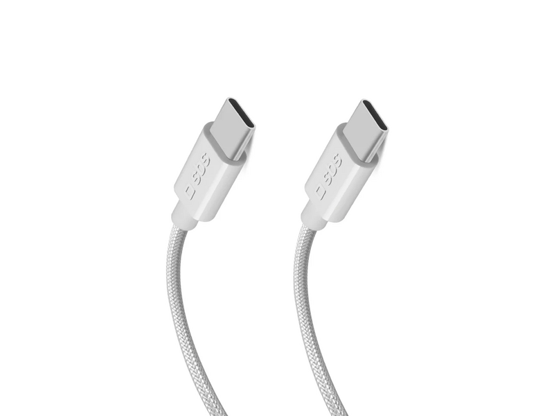 SBS USB-C - USB-C kabel, bijelo-sivi (TECABLETISSUETCC32G)