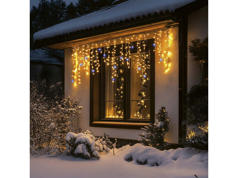 Home KKF300D5M LED-es sziporkázó fényfüggöny, 300 db melegfehér