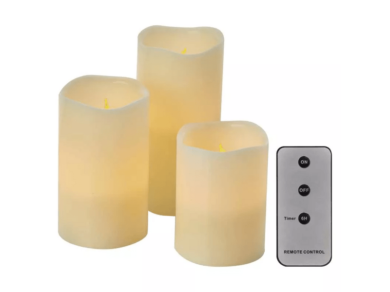 Emos DCCV07 LED dekoráció – 3x viaszgyertya, 3x 3x AAA, beltéri, vintage, távirányító