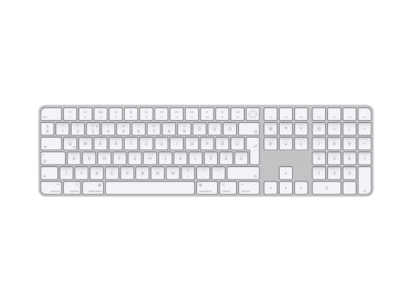 Apple (MK2C3MG/A) Magic Keyboard Touch ID-val és számbillentyűzettel Apple chipes Machez, fehér