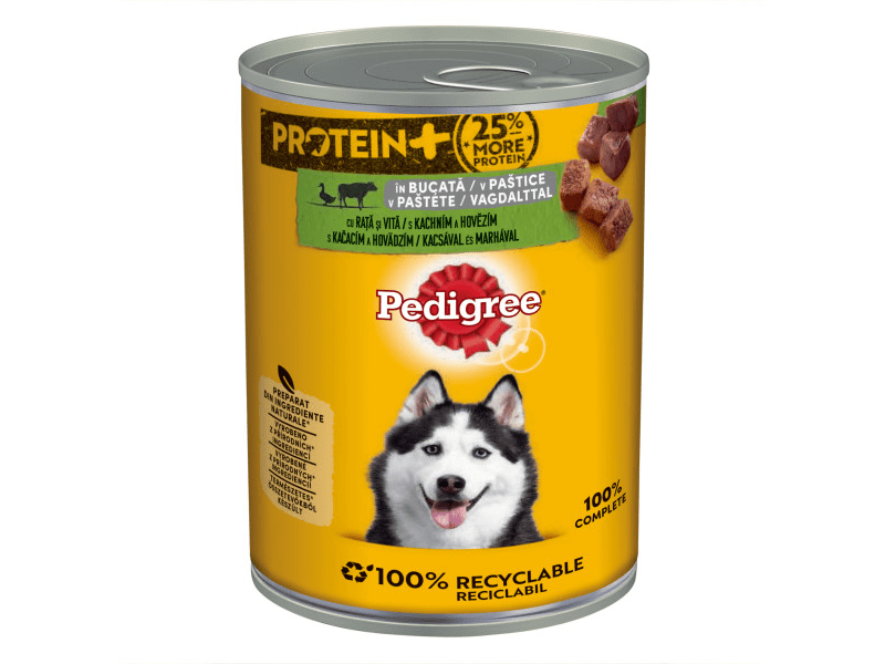 Pedigree kutya konzerv eledel kacsával és marhával felnőtt kutyák számára, 800 g (437496)
