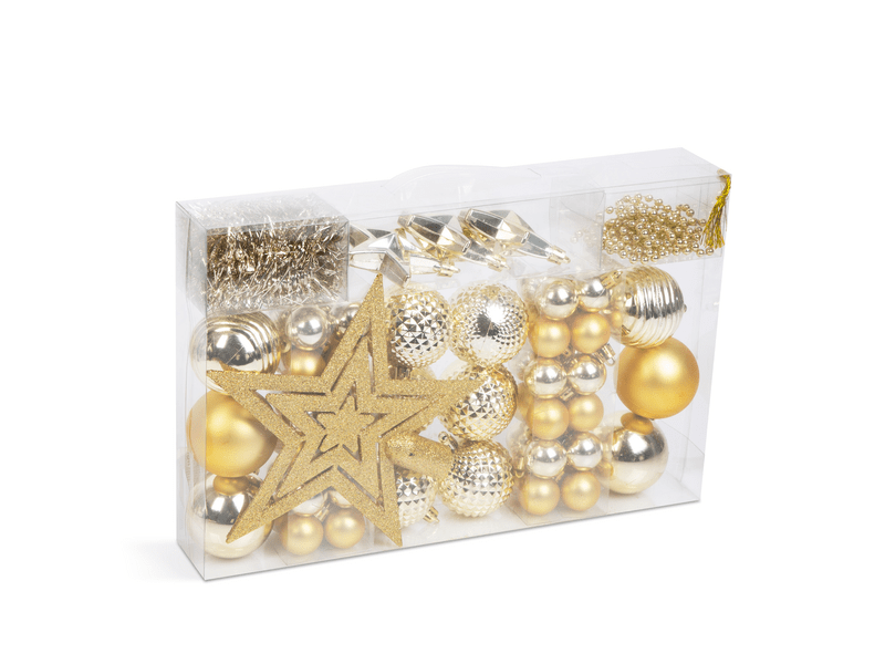 Family 58774A Karácsonyfadísz szett, arany, 66 db