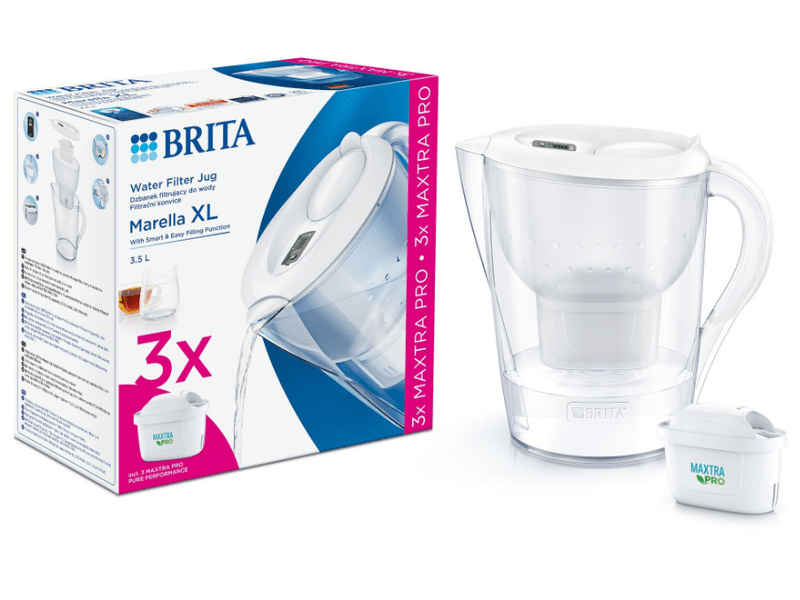 Brita Marella XL početni paket od 3,5 litara + 3 Maxtra PRO filtera, bijela (BR1052782)
