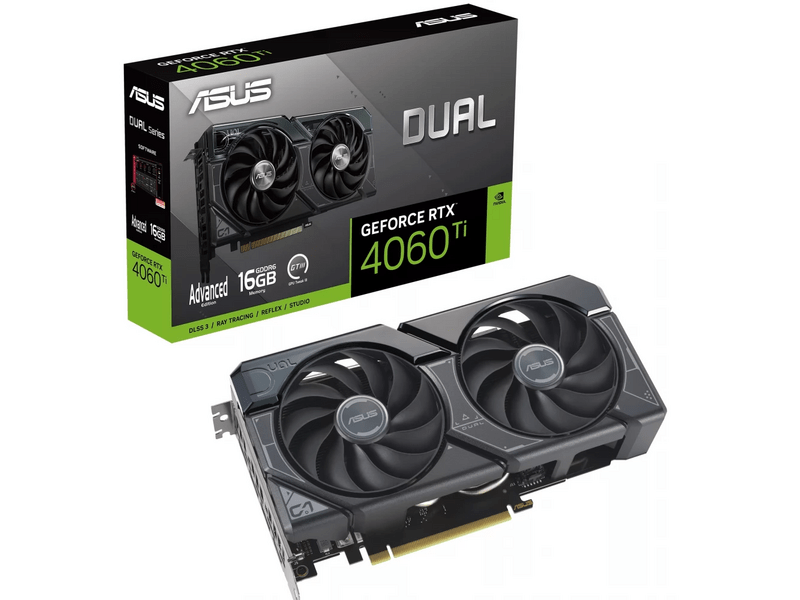 Asus NVIDIA RTX 4060 Ti 16GB GDDR6 Videókártya (DUAL-RTX4060TI-A16G)