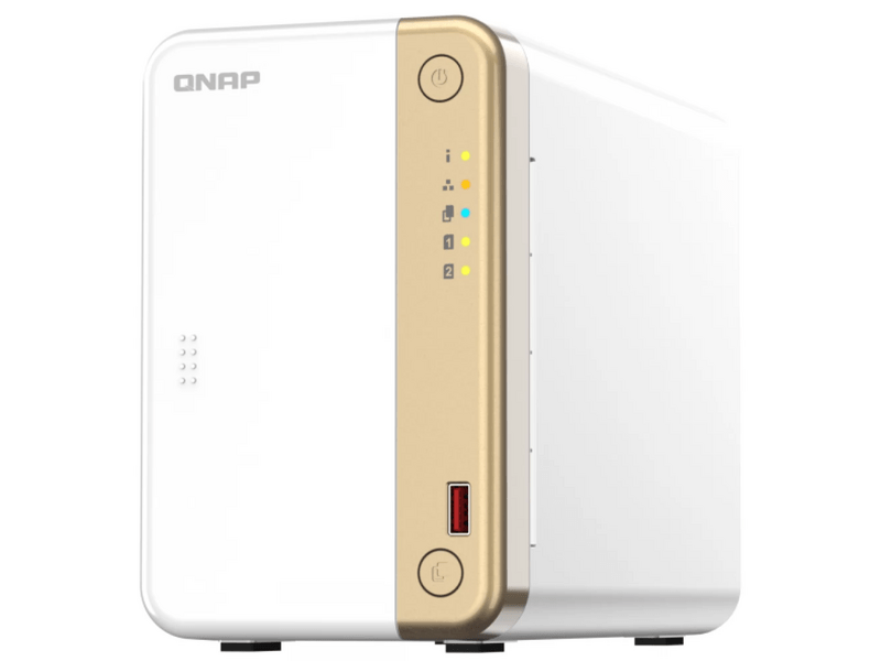 QNAP TS-262-4G NAS, 2 fiókos, Intel® Celeron N4505 2x2,9GHz, 4GB RAM