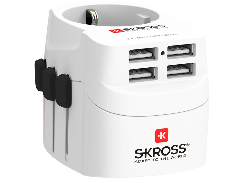 SKROSS világutazó hálózati csatl,4USB