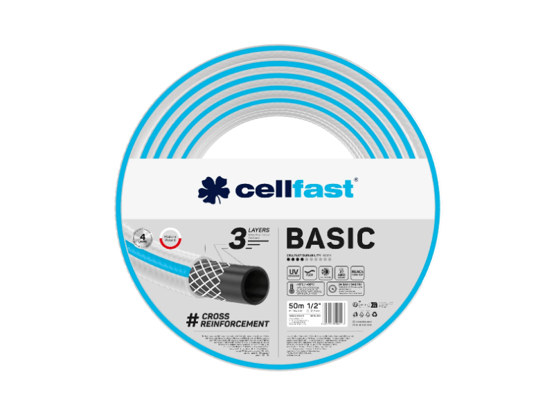Cellfast Basic 3 rétegű locsolótömlő 1/2