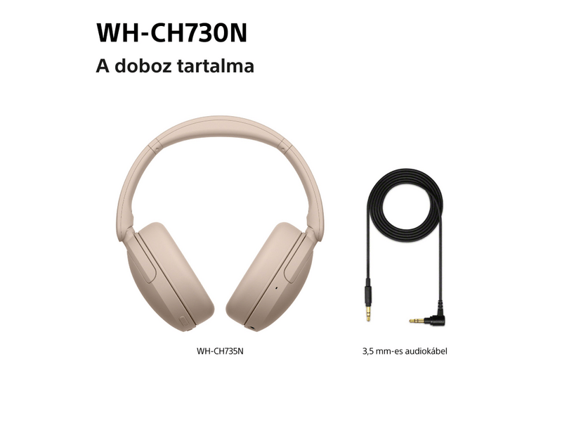 Sony WH-CH730N vezeték nélküli zajszűrős fejhallgató, fekete (WHCH730NB.CE7)