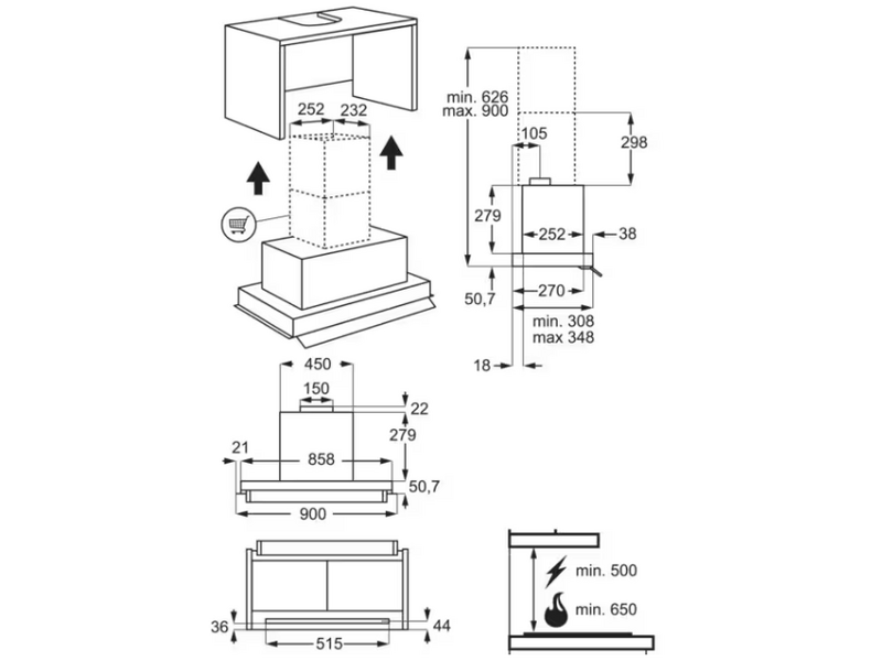 AEG GDE689HB Beépíthető páraelszívó