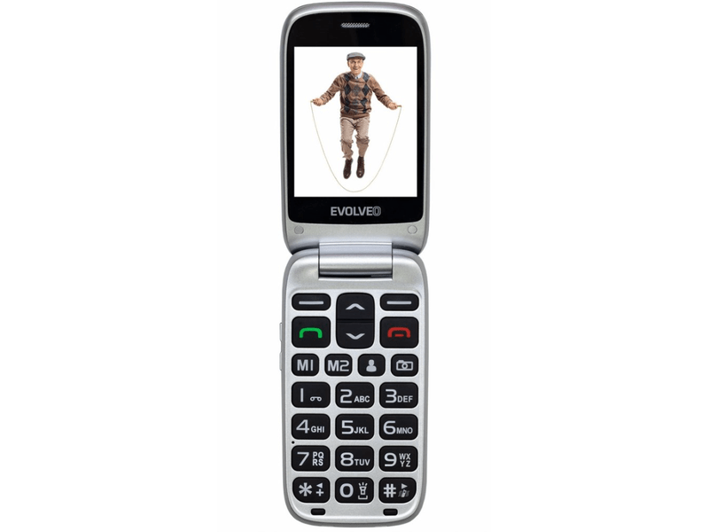 Evolveo EP770 EasyPhone FP Felnyitható mobiltelefon időseknek, fekete
