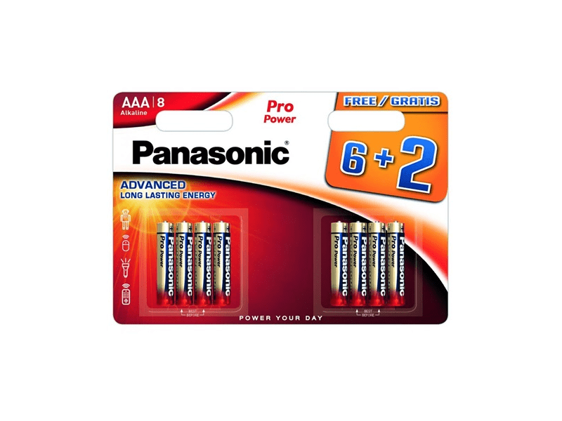 Panasonic,1,5V AAA elem 8db