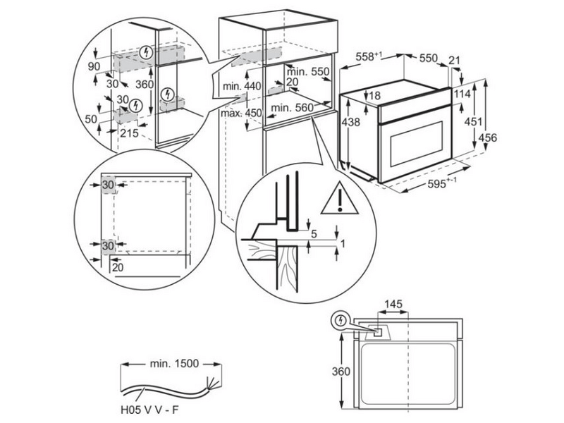 Electrolux LVL8E09Z Beépíthető kompakt sütő