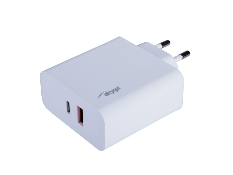 AKYGA Töltő AK-CH-15 USB-A + USB-C PD 5-20V / max. 3.25A 65W Quick Charge 3.0