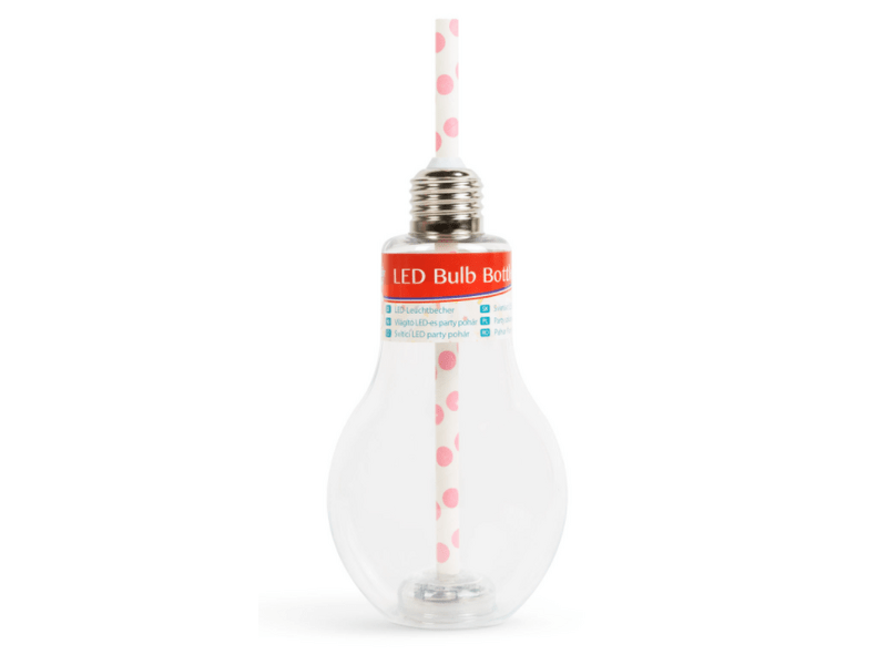 FAMILY 57160J Világító LED-es party pohár – papír szívószállal