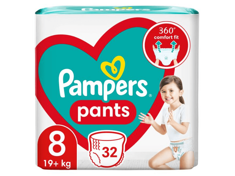 Pampers Pants Jumbo Pack nadrágpelenka, 8-as méret, 19+ kg, 32 db