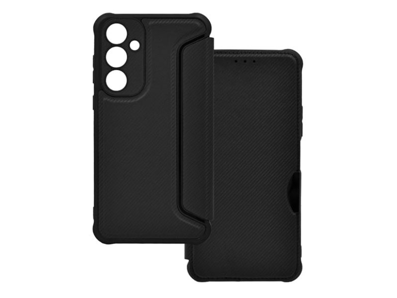 Gigapack Samsung Galaxy A35 5G Bőr hatású flip tok, fekete (GP-154428)