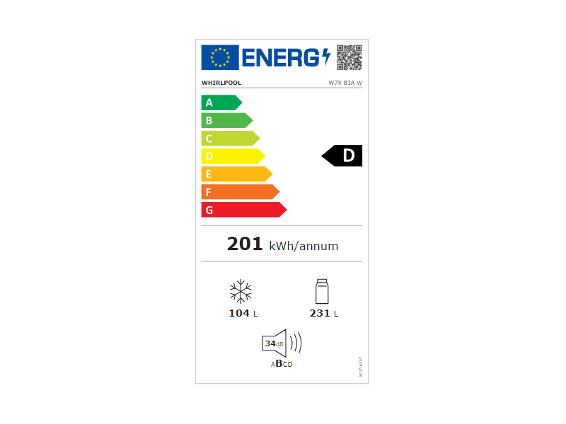 Whirlpool W7X 83A W Alulfagyasztós hűtőszekrény