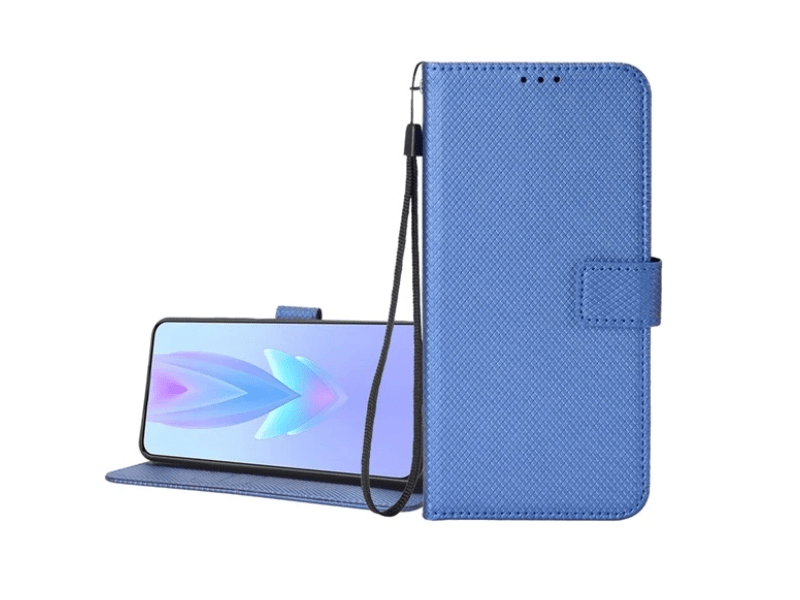 Gigapack Tecno Spark Go 2024 Bőr hatású flip tok, sötétkék (GP-157928)