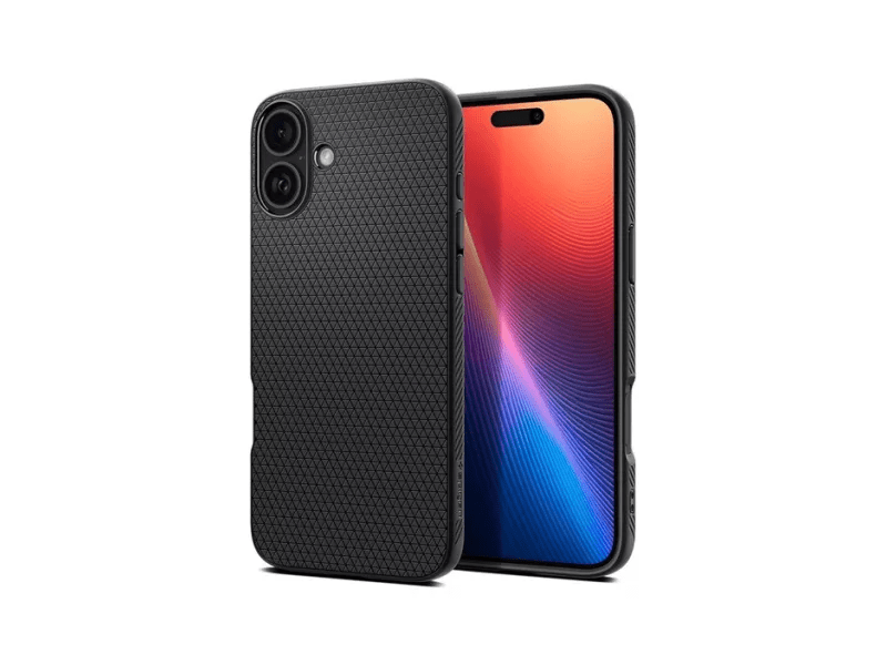Spigen Liquid Air iPhone 16 Szilikon tok, fekete (ACS08194)