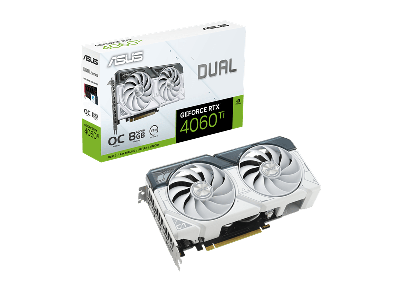 Asus nVidia RTX 4060 Ti 8GB GDDR6 Videókártya (DUAL-RTX4060TI-O8G-WHITE)