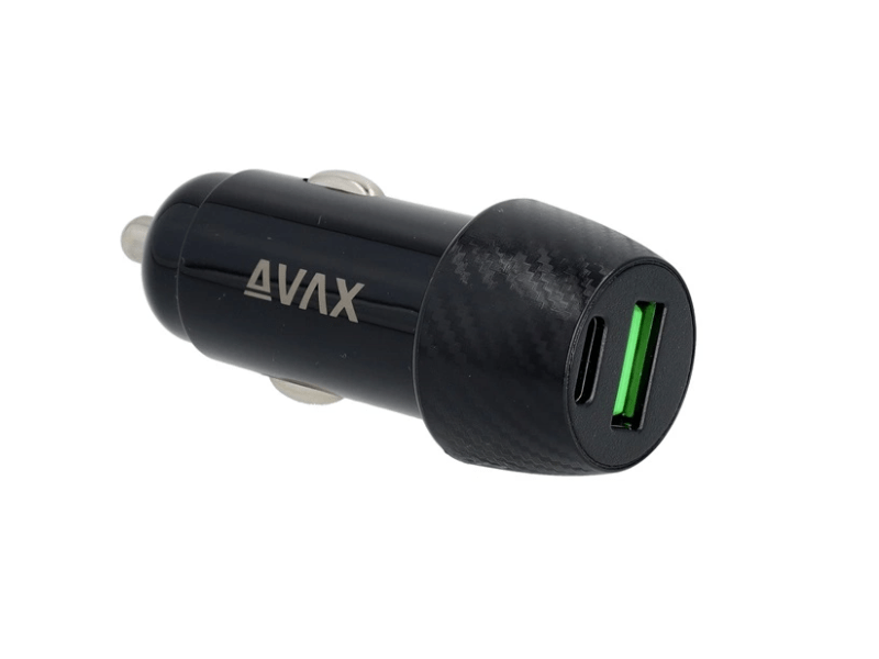 Avax CC303B CARLY 38W PD Autós töltő USB A+C