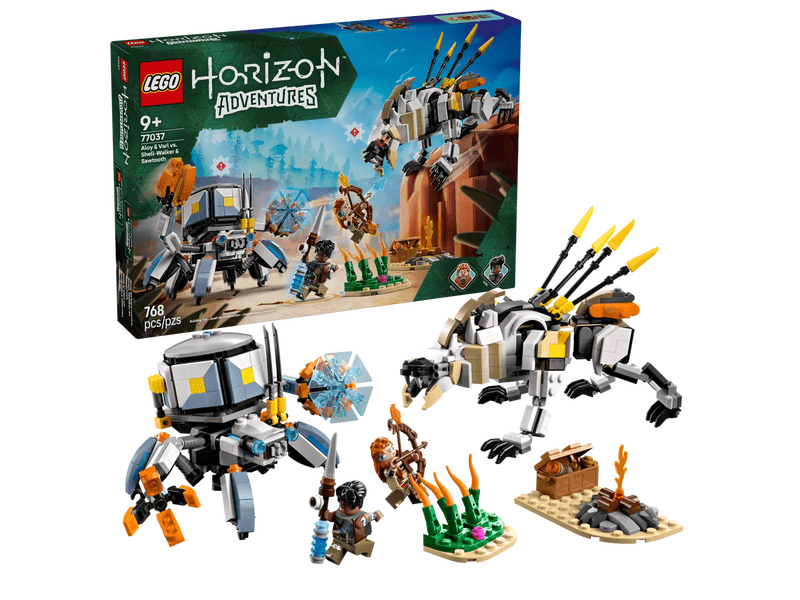 LEGO® Horizon Adventures™ Aloy i Varl protiv oklopnog vozila i Pilastog Zuba (77037)
