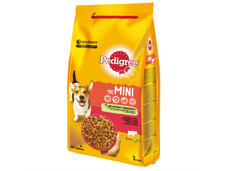 Pedigree száraztáp marhahússal és zöldségekkel kistestű felnőtt kutyák számára, 2 kg (376385)
