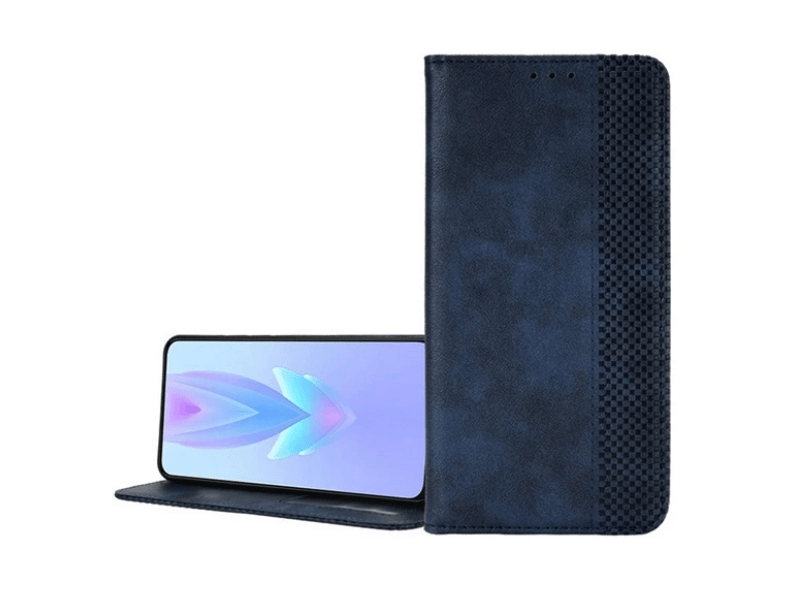 Gigapack Tecno Spark 20 Bőr hatású flip tok, sötétkék (GP-157959)