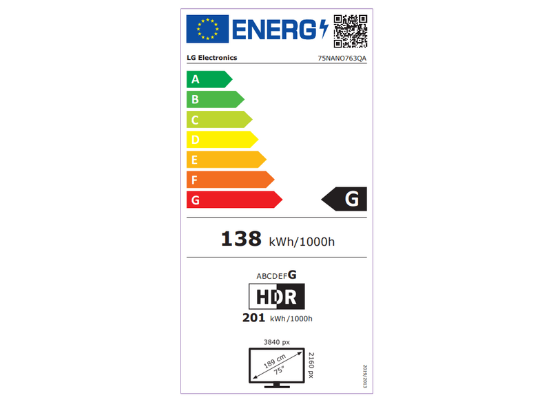 LG 75NANO763QA 75'' 4K HDR Smart NanoCell TV