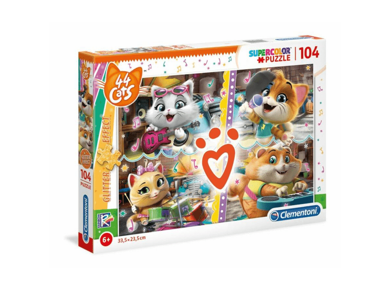 Clementoni 44 csacska macska csillámos 104 db-os puzzle