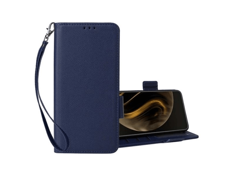 Gigapack ZTE Blade A72s 4G Bőr hatású flip tok, kék (GP-157660)
