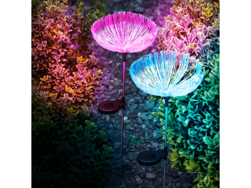 Száloptikás szolár medúza színes LED
