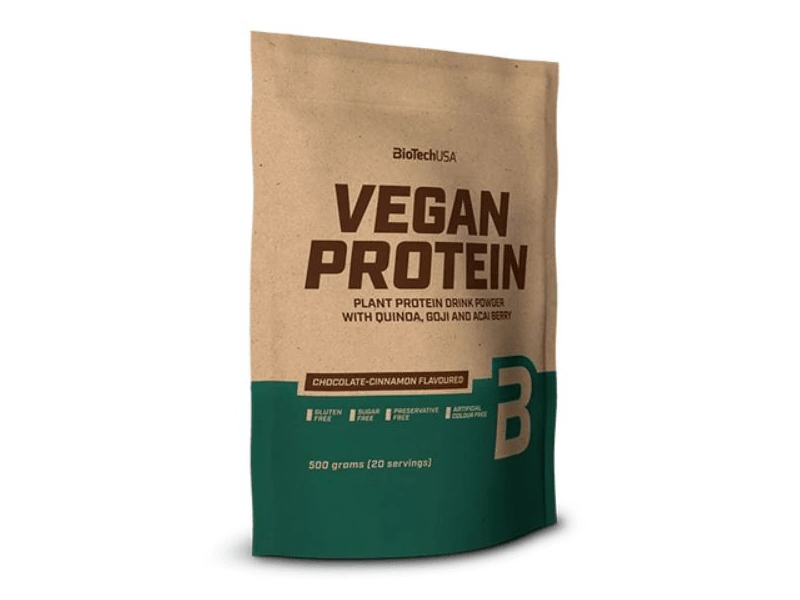 BioTechUSA Vegan Protein fehérje, 500 g, csokoládé-fahéj