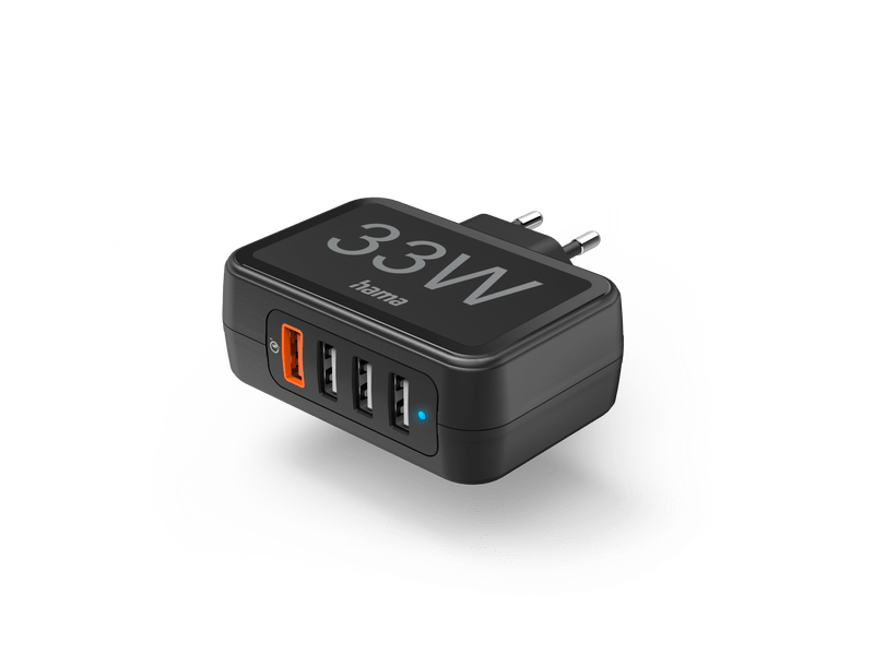 Hama 201629 Mrežni punjač, 1xQC3.0, 3xUSB-A, 33W