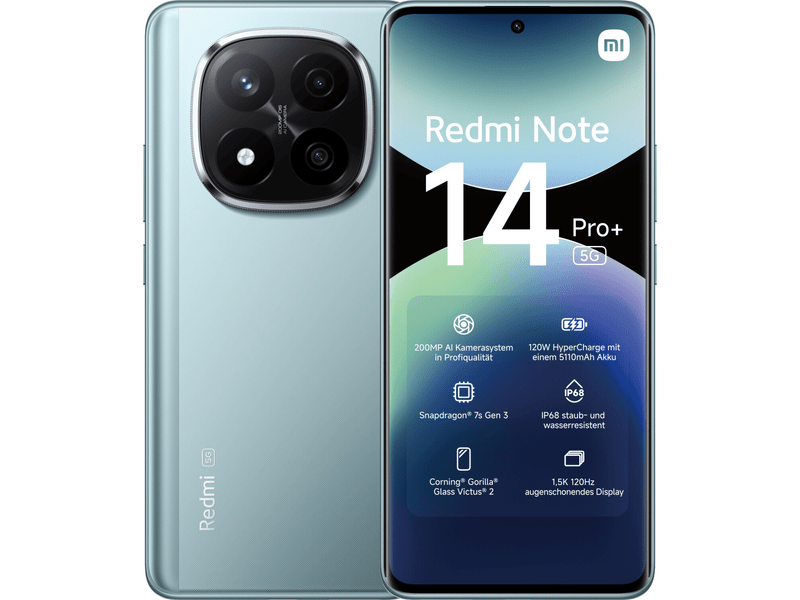 Xiaomi Redmi Note 14 Pro + 5G 12/512GB Okostelefon, kék (MZB0IIWEU)