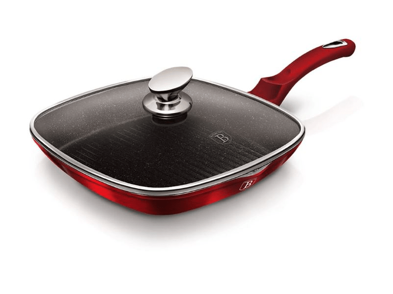 Berlinger Haus BH1613N Metallic Line Burgundy Edition Grill serpenyő fedővel, 28 cm