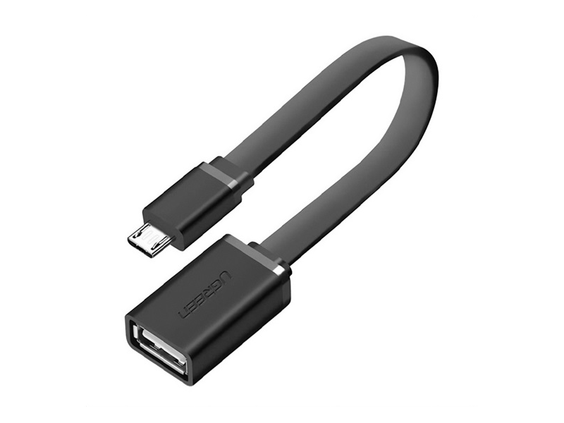Ugreen US133 USB aljzat - microUSB Adapter, 15cm, fekete