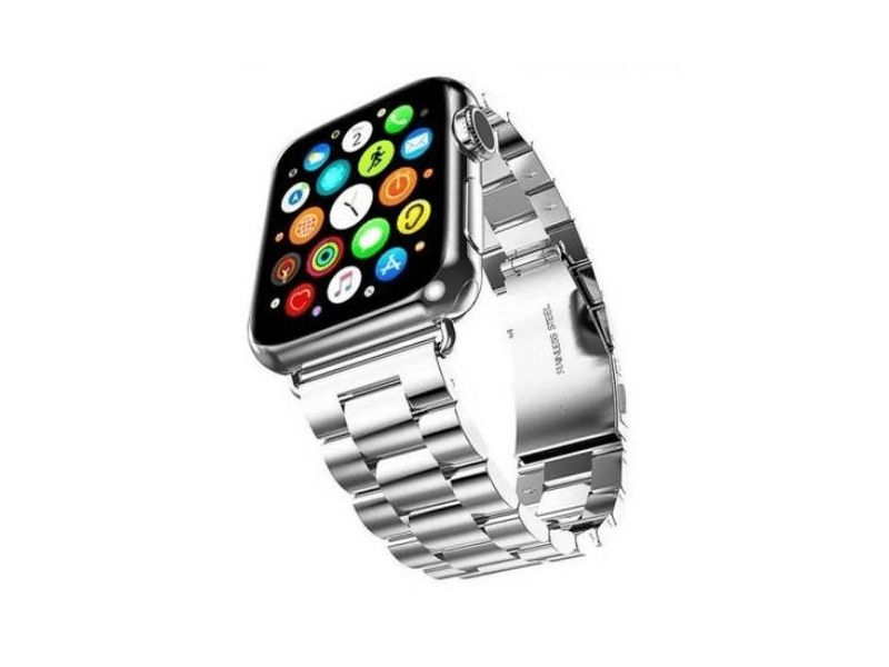 Swissten Apple Watch fém szíj, 42-44 mm, ezüst (46000312)