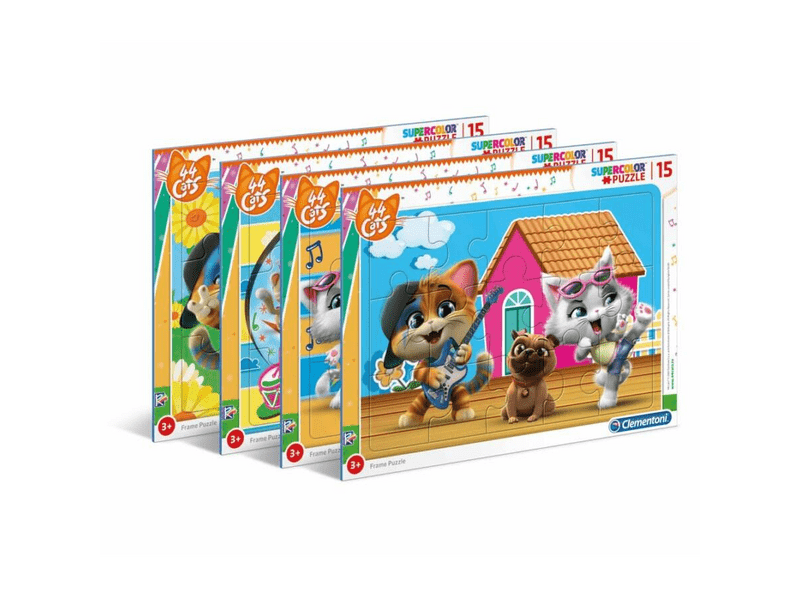 Clementoni 44 csacska macska 15 db-os keretes puzzle, többféle, 1 db