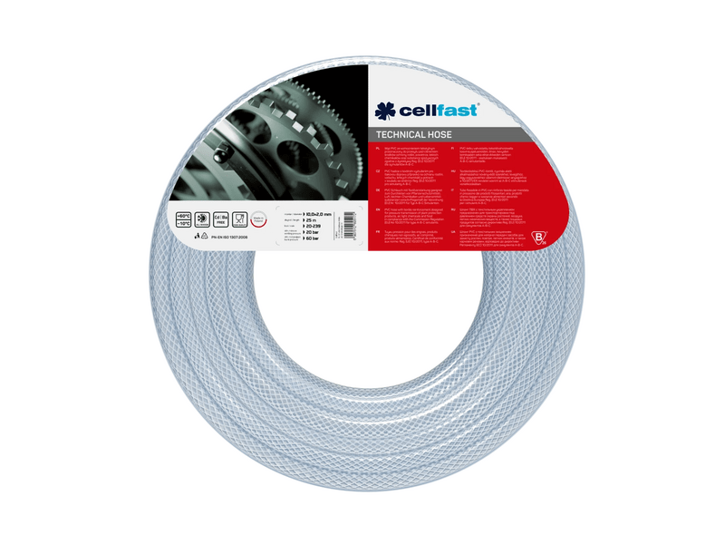 Cellfast Erősített technikai tömlő, 10x2 mm, 25 m (20-239)