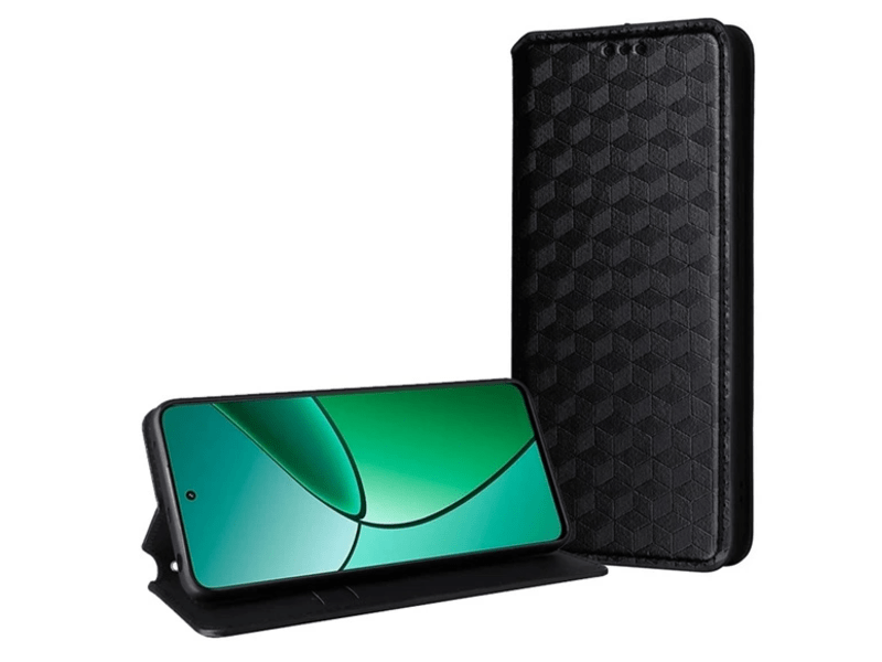 Gigapack Honor Magic6 Pro Bőr hatású flip tok, fekete (GP-155559)