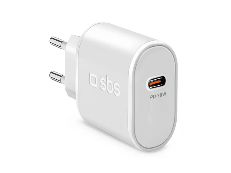 SBS Töltő adapter, USB-C, 30W, fehér (TETR1CPD30)