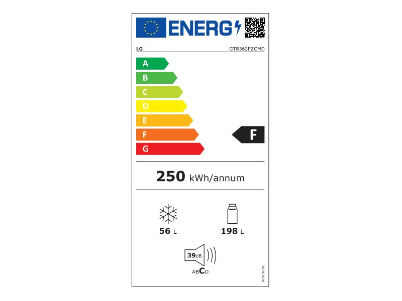 LG GTB362PZCMD Felülfagyasztós Hűtőszekrény