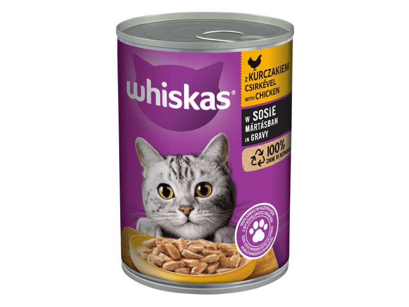 Whiskas konzerv csirkehússal mártásban felnőtt macskák számára, 400 g