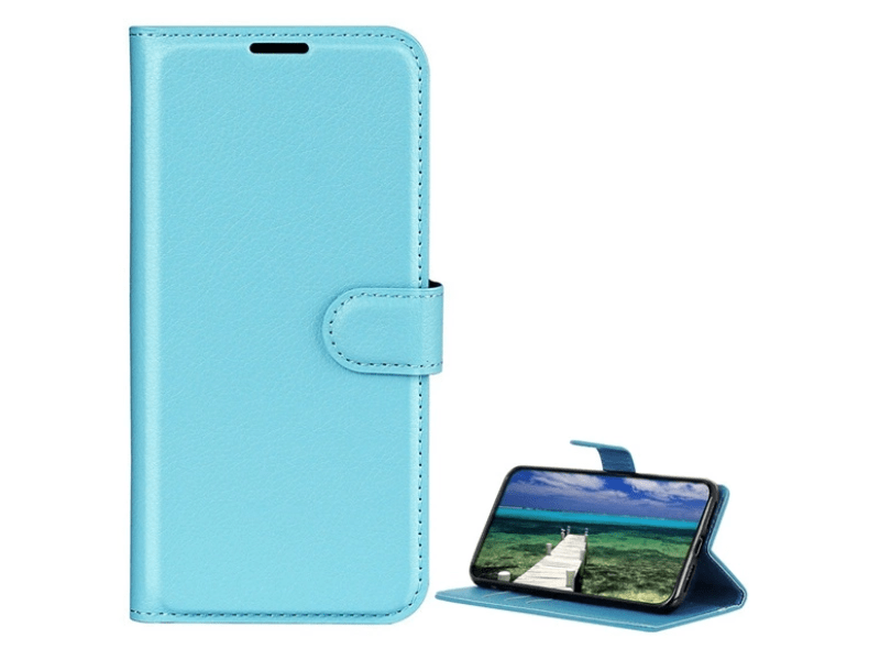 Gigapack Motorola Moto E14 4G (XT2421–14) Bőr hatású flipt tok, kék (GP-156991)