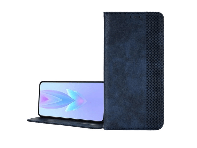 Gigapack Tecno Spark Go 2023 Bőr hatású flip tok, sötétkék (GP-157960)