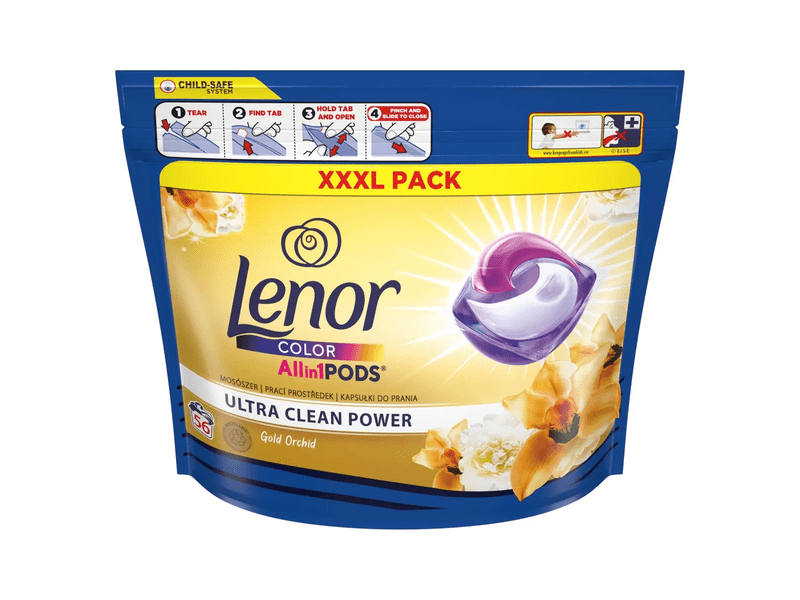 Lenor All-in-1 Pods Gold Orchid mosókapszula 56 mosáshoz, 56 db