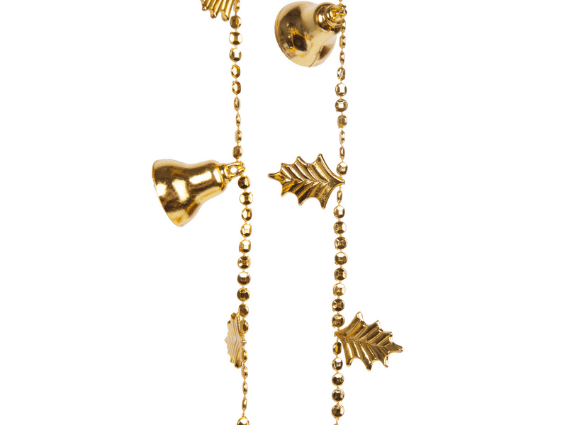 Family Karácsonyi girland harangokkal - fényes arany - 260 cm